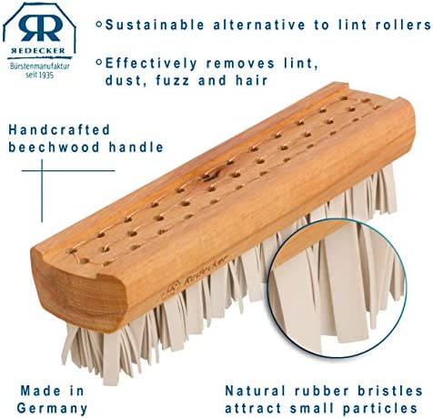 Sales REDECKER Natural Lint Brush with Oiled Beechwood, 7-1/4